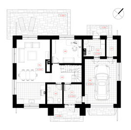 Economical, appealing, A + energy efficiency class two-storey four-room house Lauras