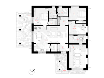 House project "Morta" has a small area - 146.84 m2, economical, A + energy efficiency class